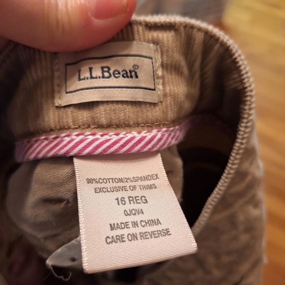 L.L. BEAN Corduroy Pencil Skirt Oatmeal Beige Ladies Plus Size 16 Natural Basic - Picture 3 of 3